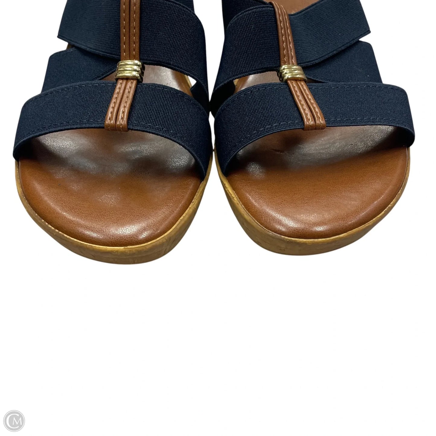 Sandals Heels Wedge By Lauren By Ralph Lauren In Navy, Size: 9