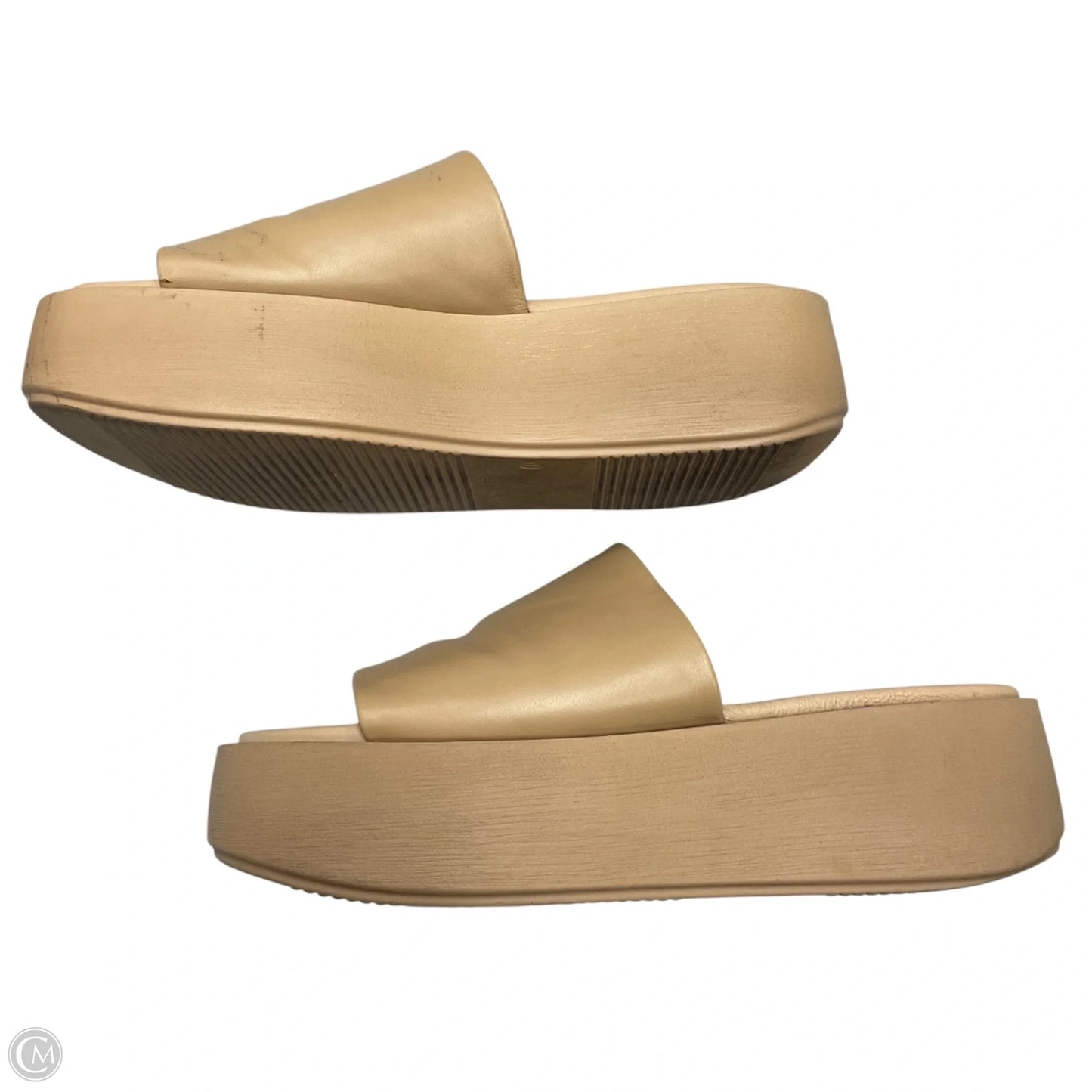 Sandals Heels Platform By Anthropologie In Tan, Size: 10.5