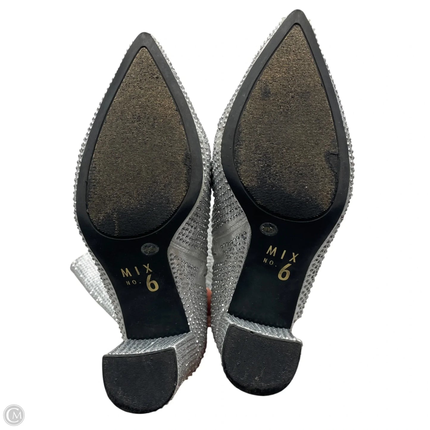 Boots Knee Heels By Mix No 6 In Silver, Size: 9.5