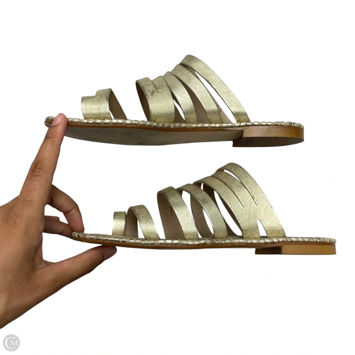 Sandals Flats By Donald Pliner In Gold, Size: 6.5