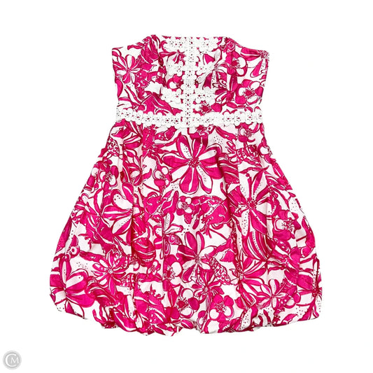 Dress Designer By Lilly Pulitzer In Pink & White, Size: S