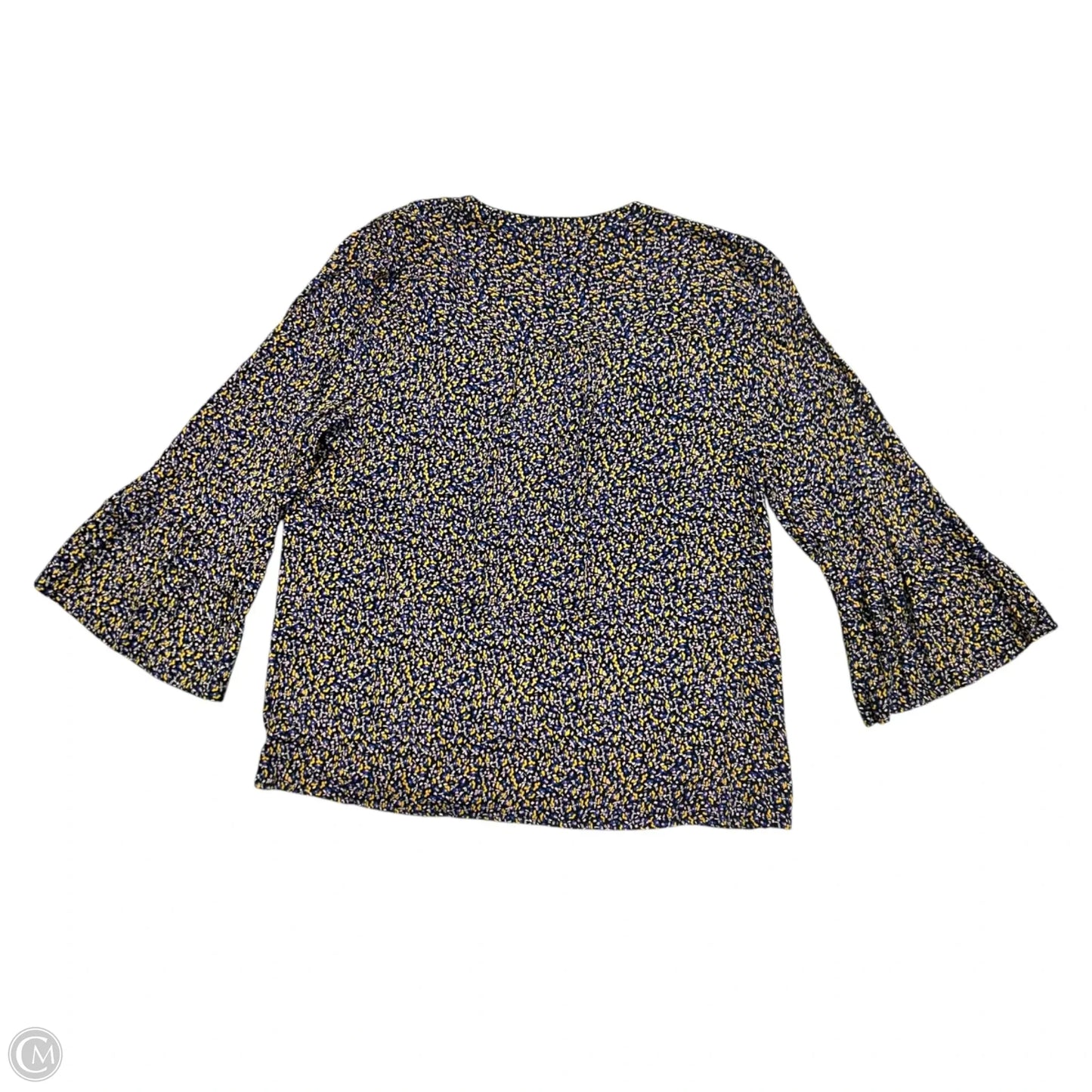 Top Long Sleeve By Maeve In Blue & Yellow, Size: M