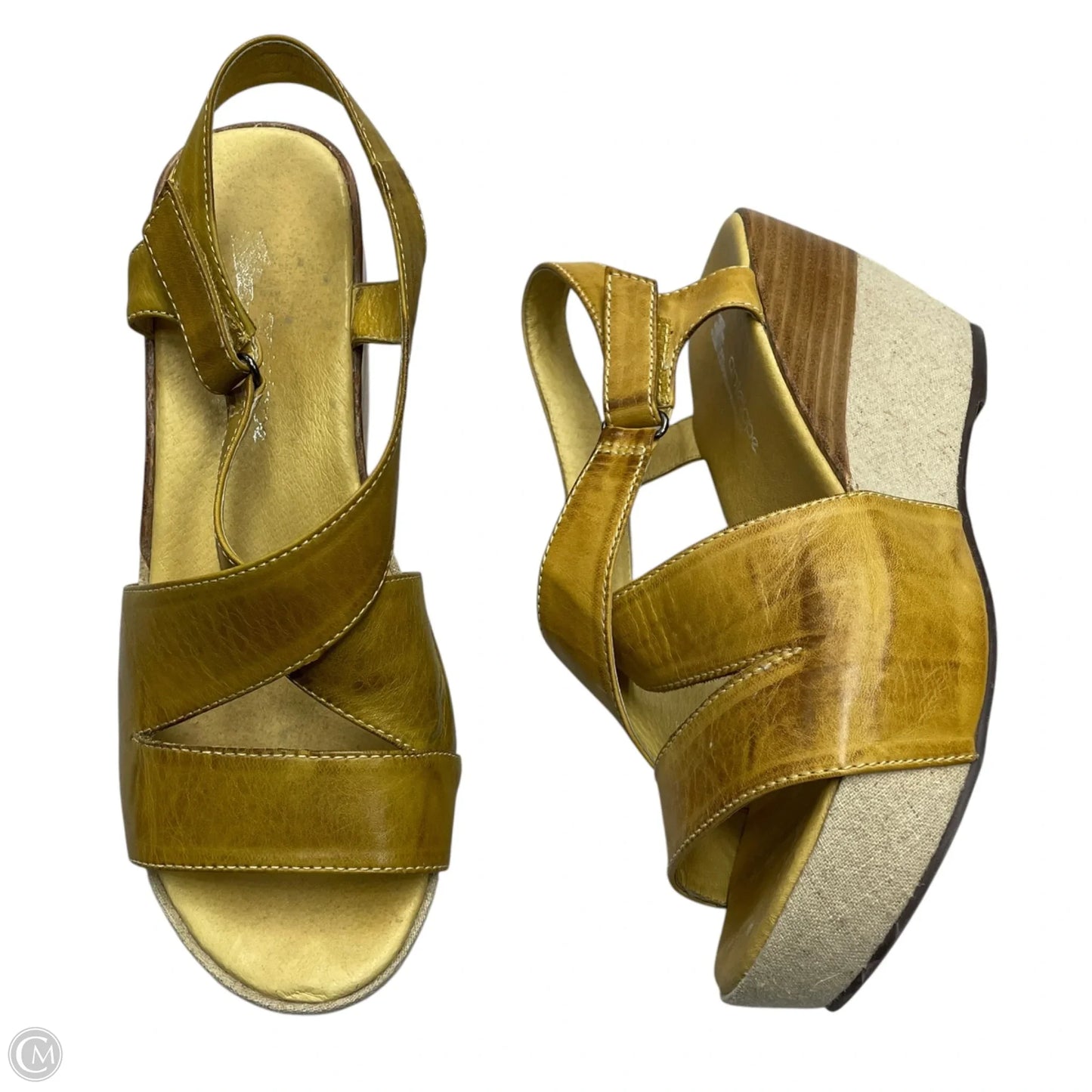 Sandals Heels Wedge By Antelope In Yellow, Size: 7.5
