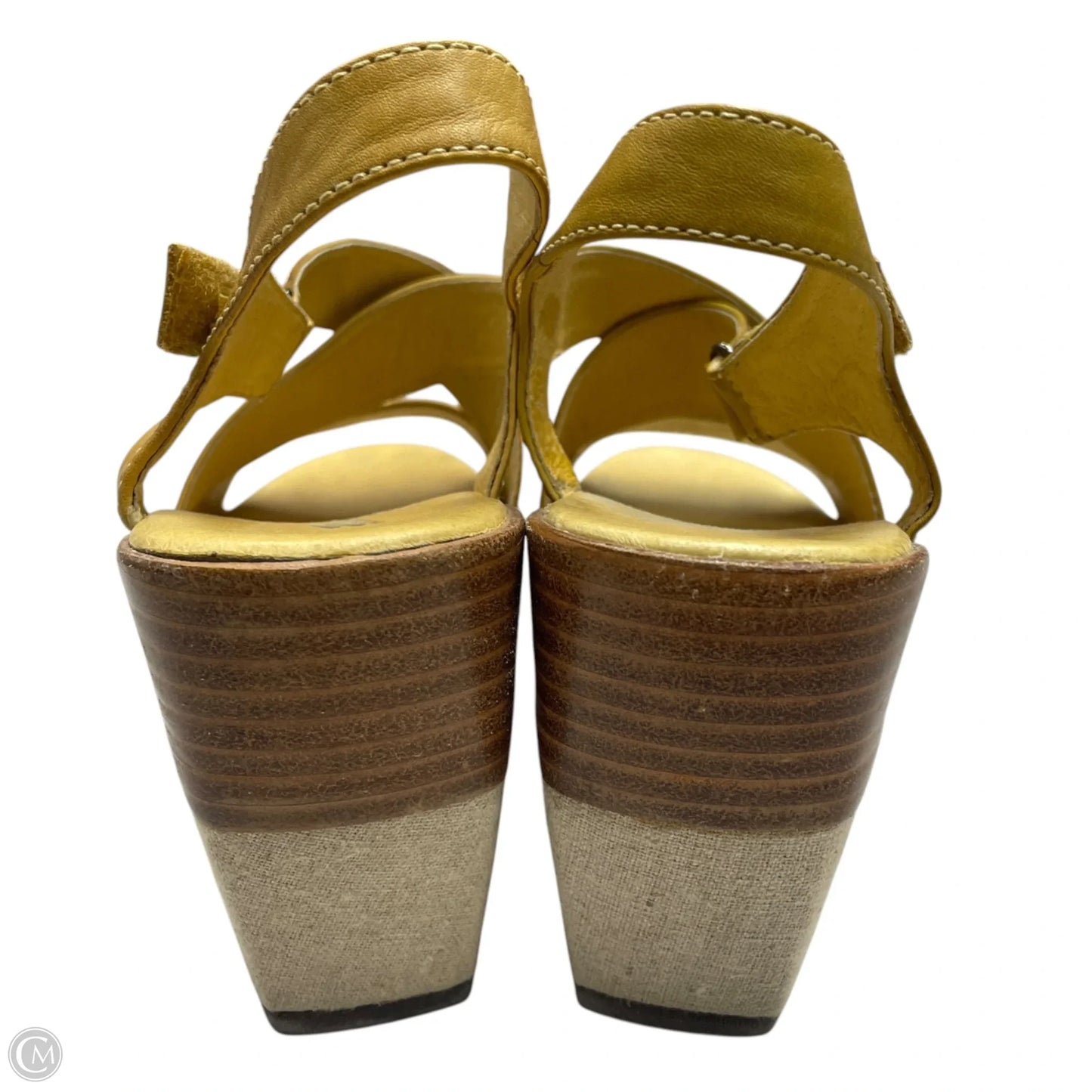 Sandals Heels Wedge By Antelope In Yellow, Size: 7.5