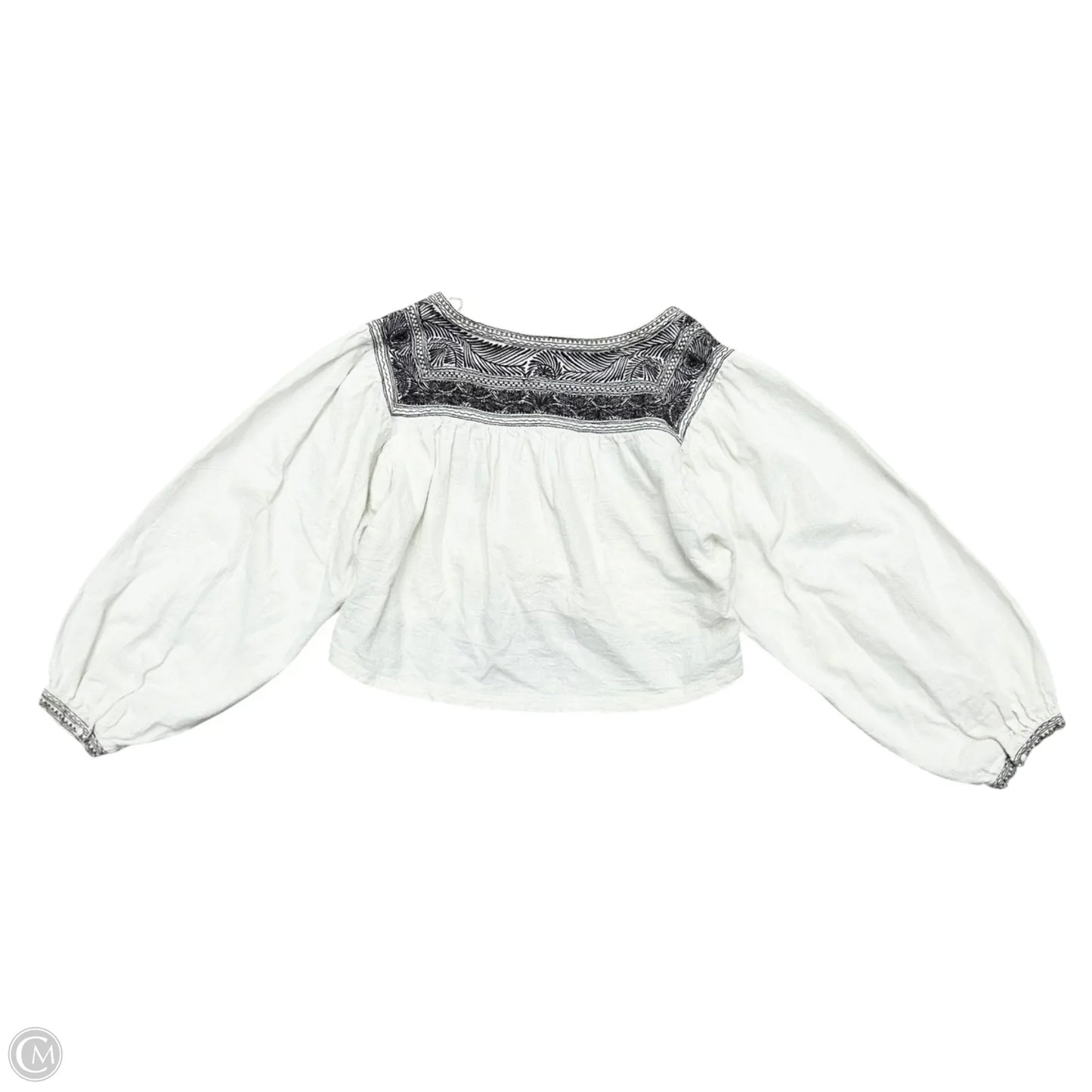 Top Long Sleeve By Free People In Brown & White, Size: M