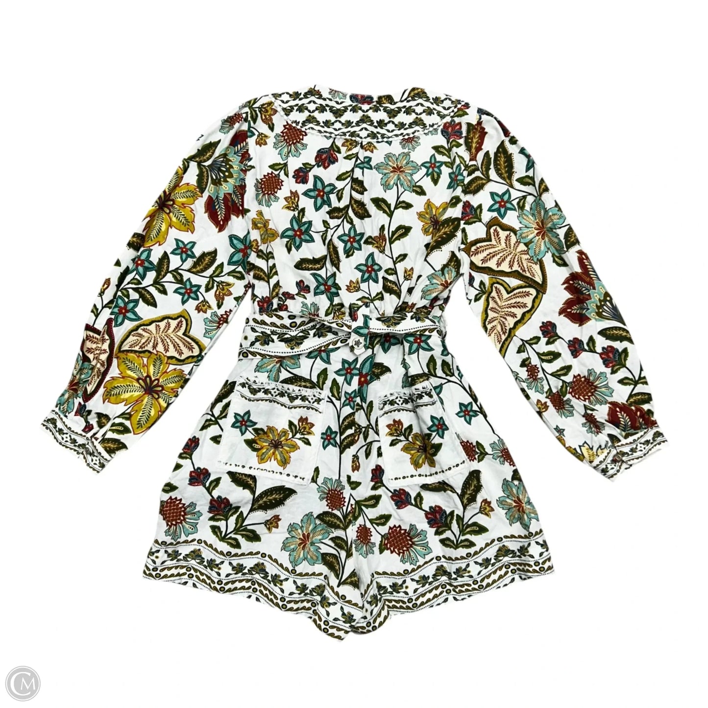 Romper By Farm Rio In White & Yellow, Size: M