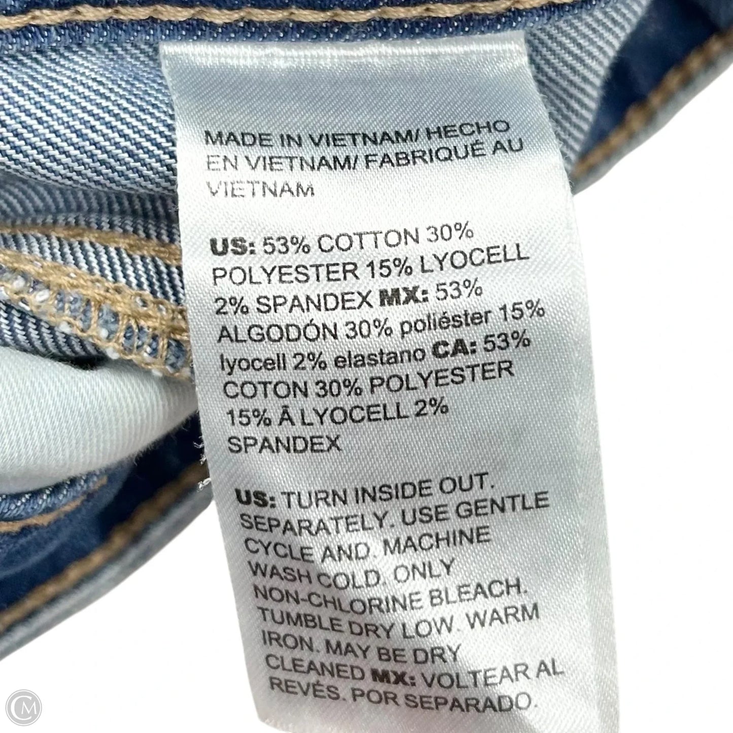 Jeans Cropped By Chicos In Blue Denim, Size: 18