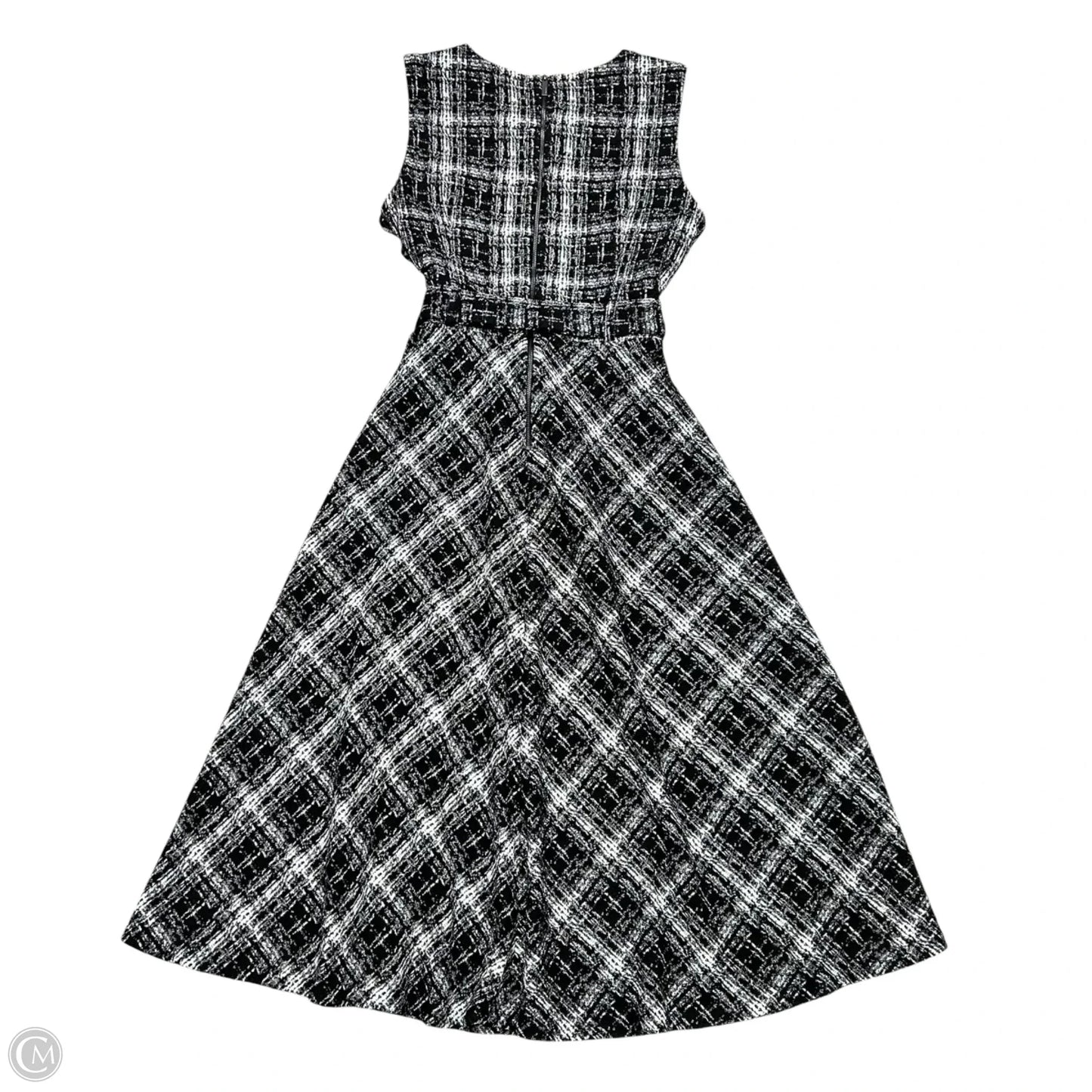 Dress Casual Midi By Calvin Klein In Black & White, Size: M