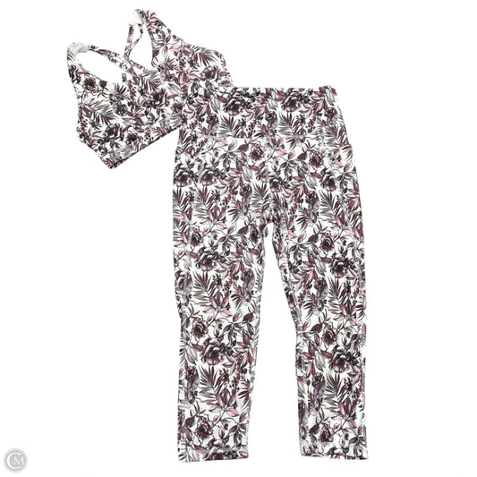 Athletic Pants 2pc By Seaa In Pink & White, Size: L