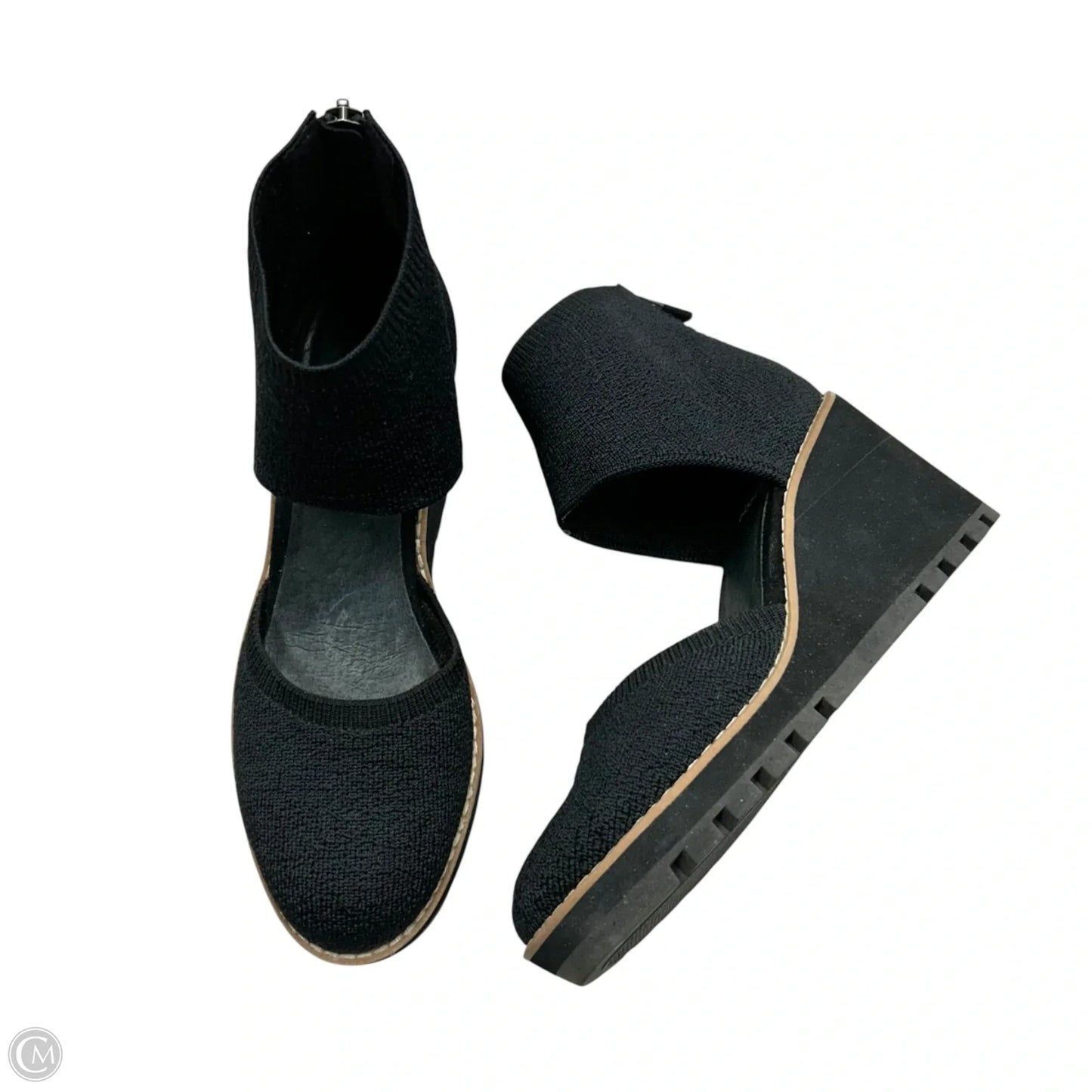 Sandals Heels Wedge By Eileen Fisher In Black, Size: 6