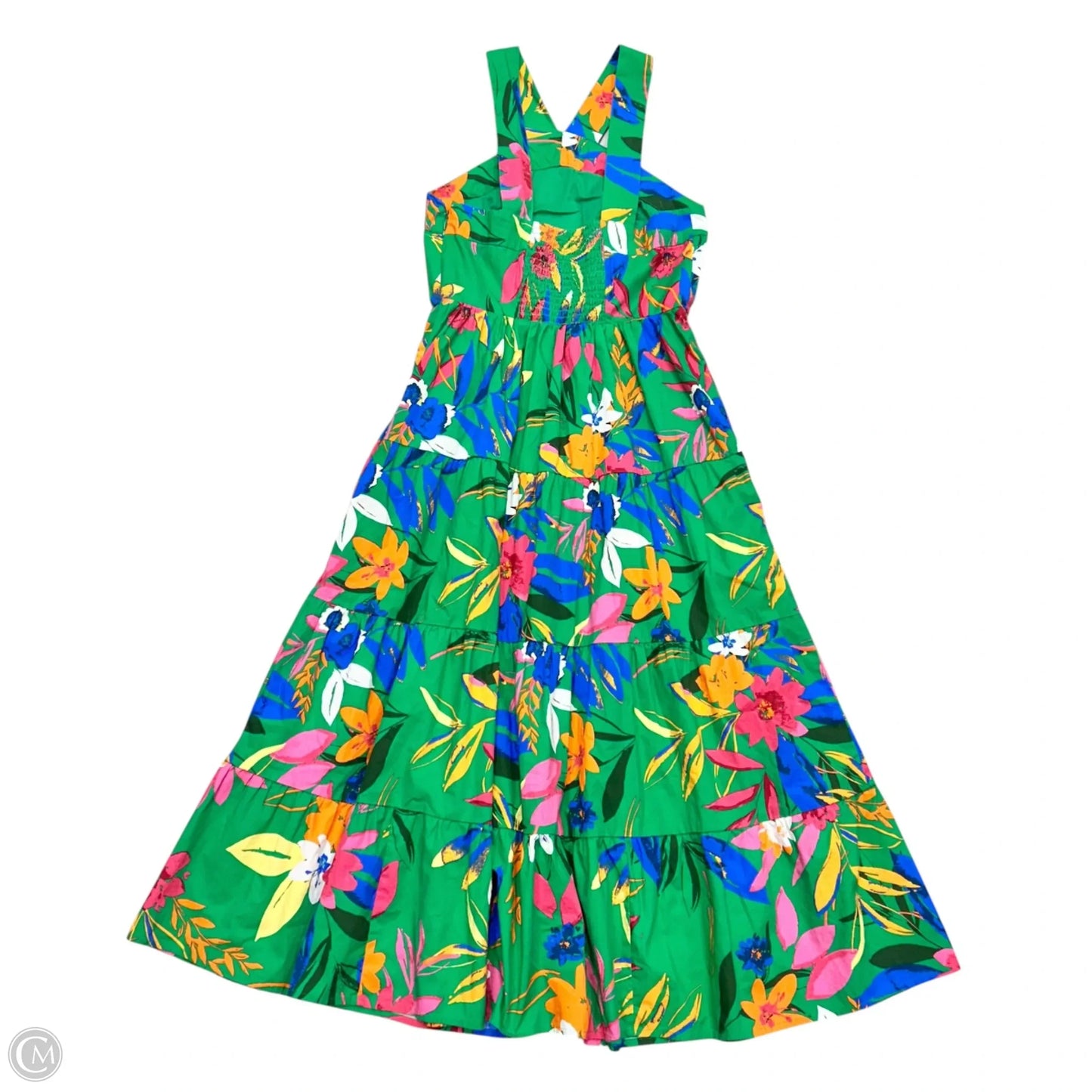 Dress Casual Maxi By J. Crew In Green & Orange, Size: Xs