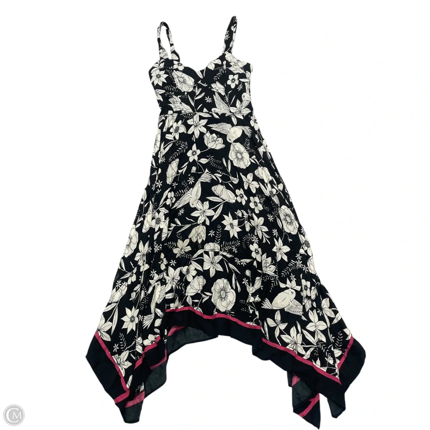 Dress Casual Midi By Maeve In Black & Cream, Size: S