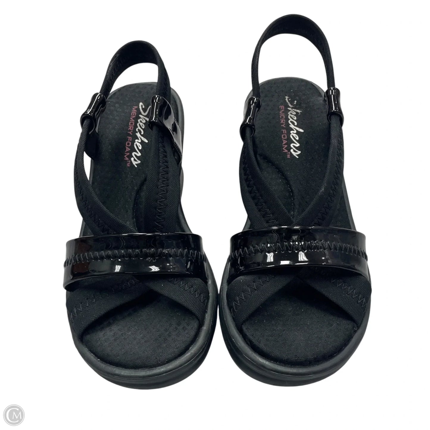 Sandals Heels Wedge By Skechers In Black, Size: 6