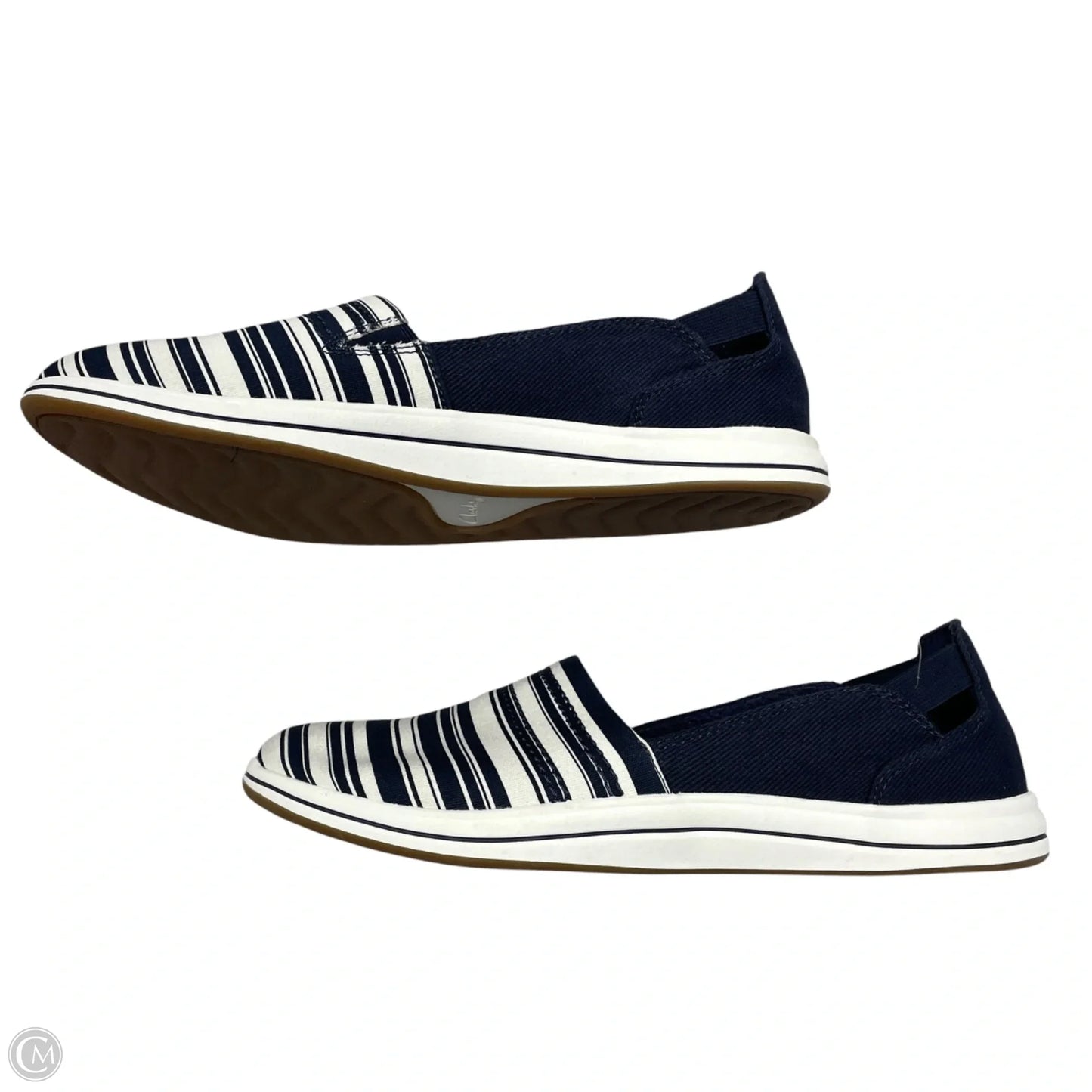 Shoes Flats By Clarks In Blue & White, Size: 9