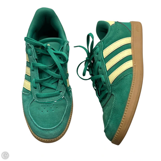 Shoes Sneakers By Adidas In Green & Yellow, Size: 8