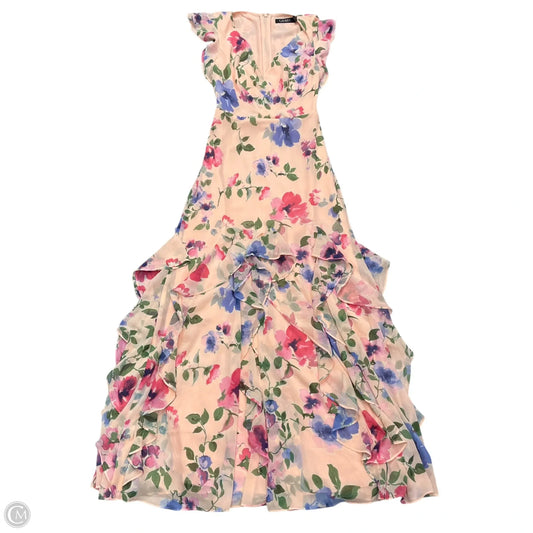 Dress Party Midi By Lauren By Ralph Lauren In Pink & Purple, Size: Sp