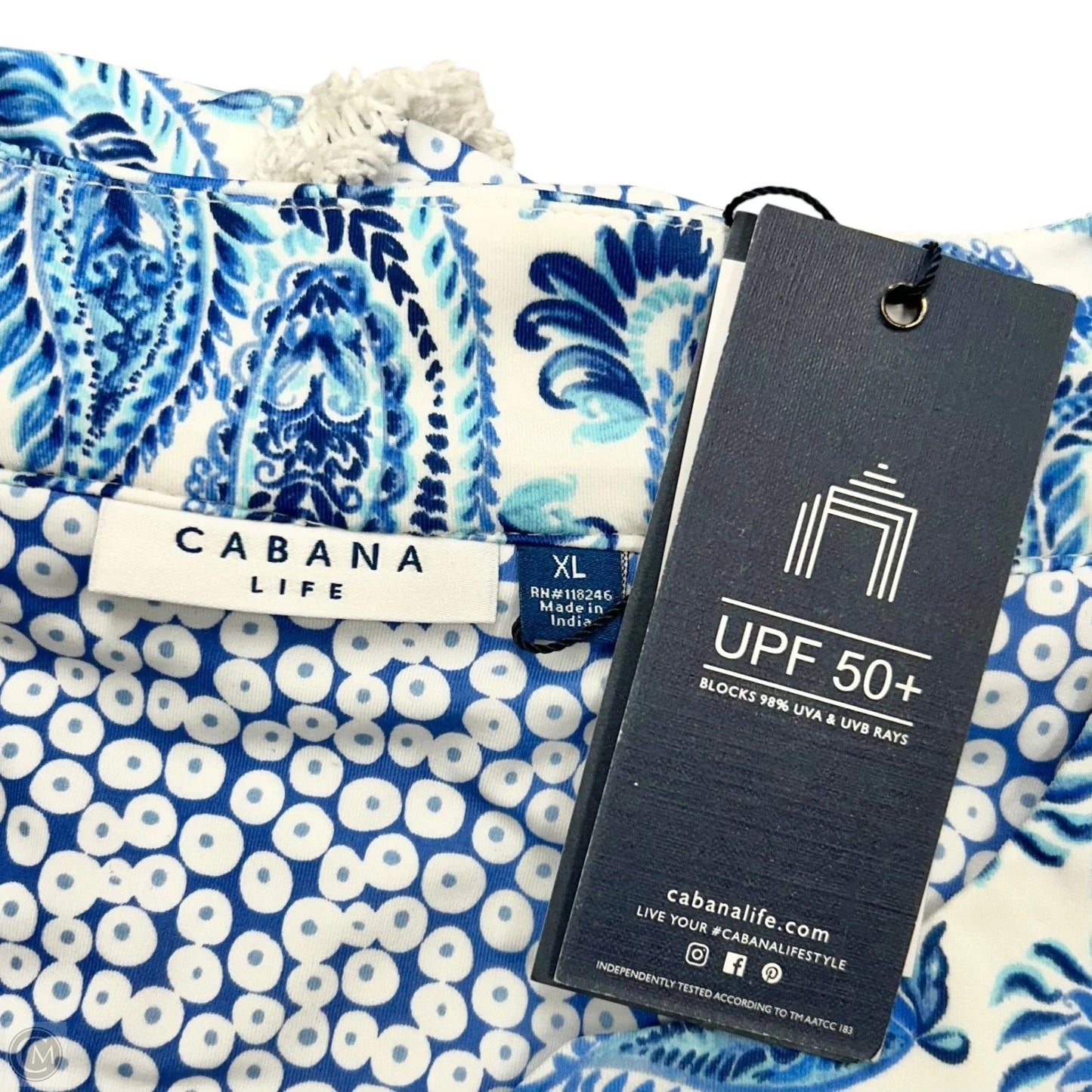 Dress Casual Short By Cabana Life In Blue & White, Size: Xl
