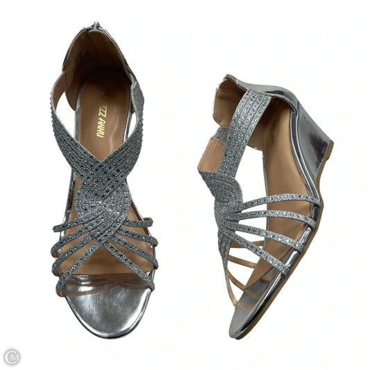 Sandals Heels Wedge By Cme In Silver, Size: 9