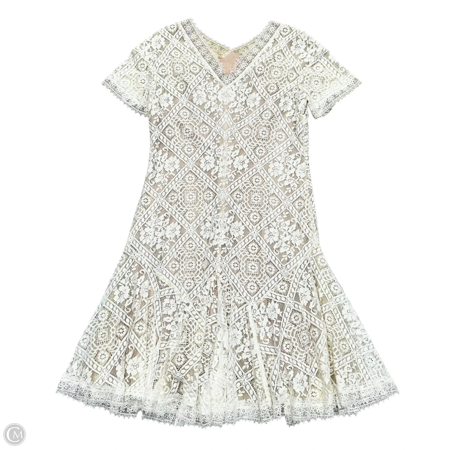 Dress Designer By Tadashi Shoji In White, Size: L