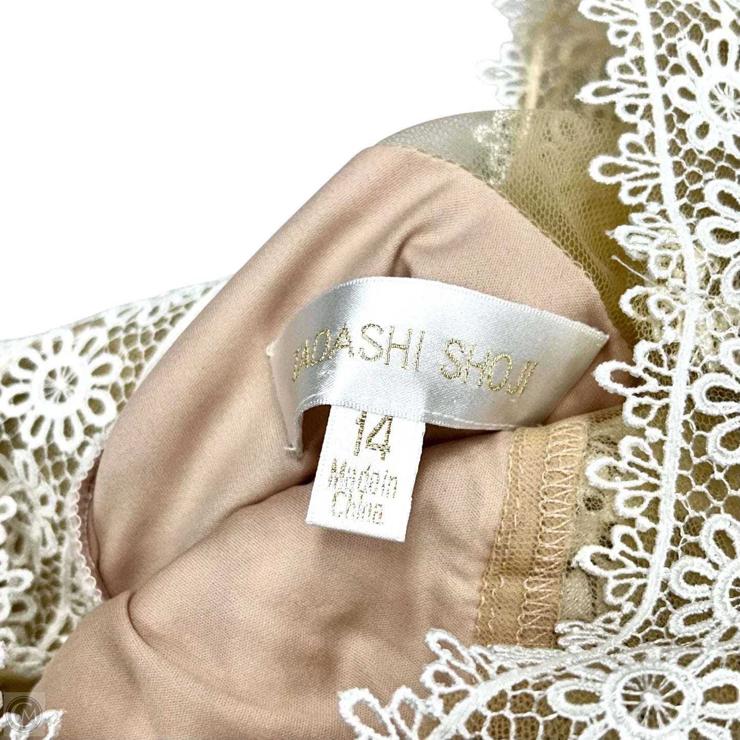 Dress Designer By Tadashi Shoji In White, Size: L