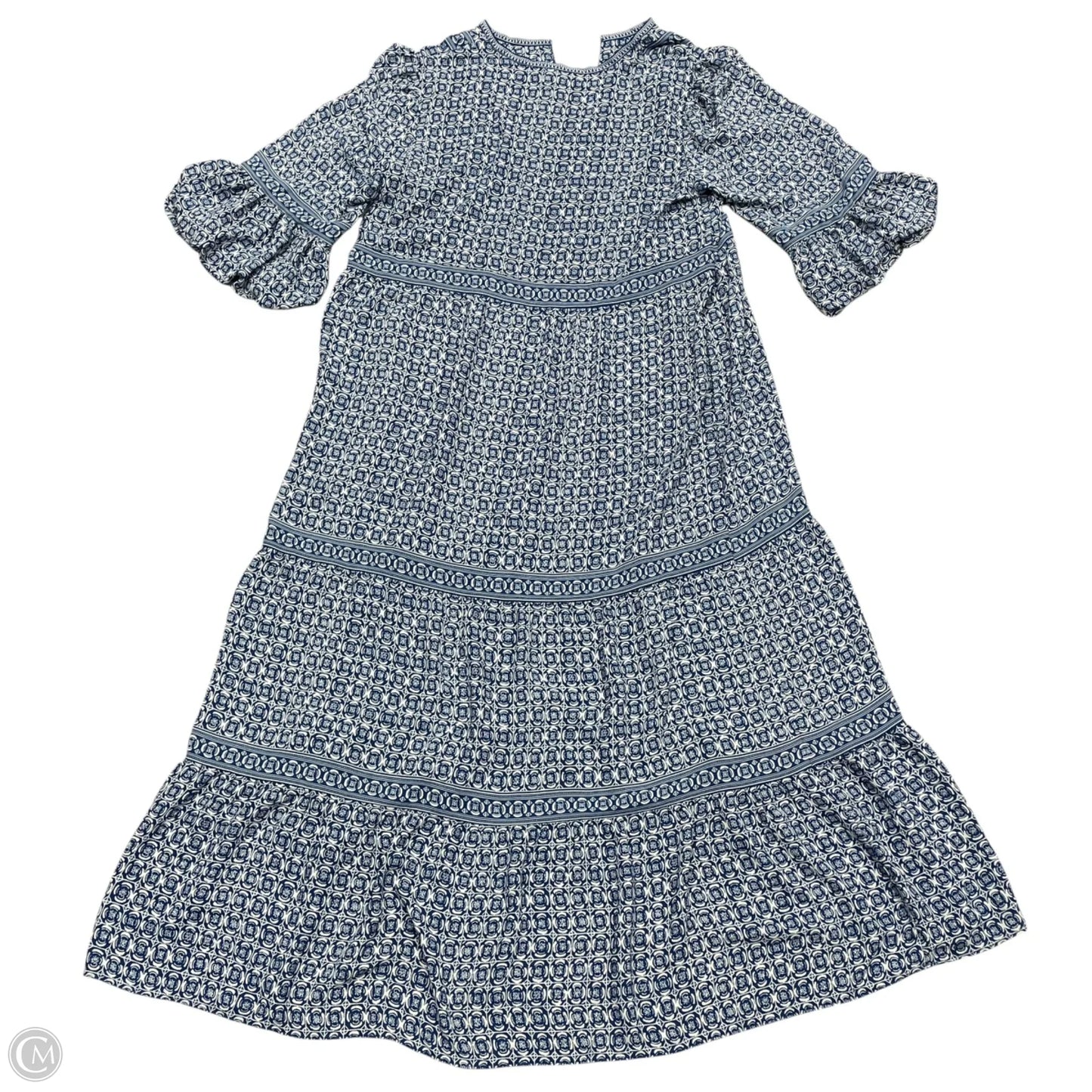 Dress Casual Maxi By Max Studio In Blue & White, Size: Xl