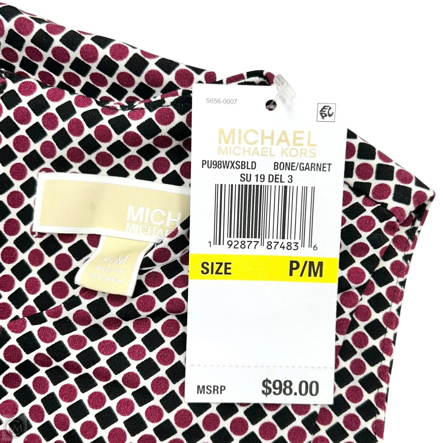 Dress Casual Short By Michael By Michael Kors In Black & Purple, Size: M