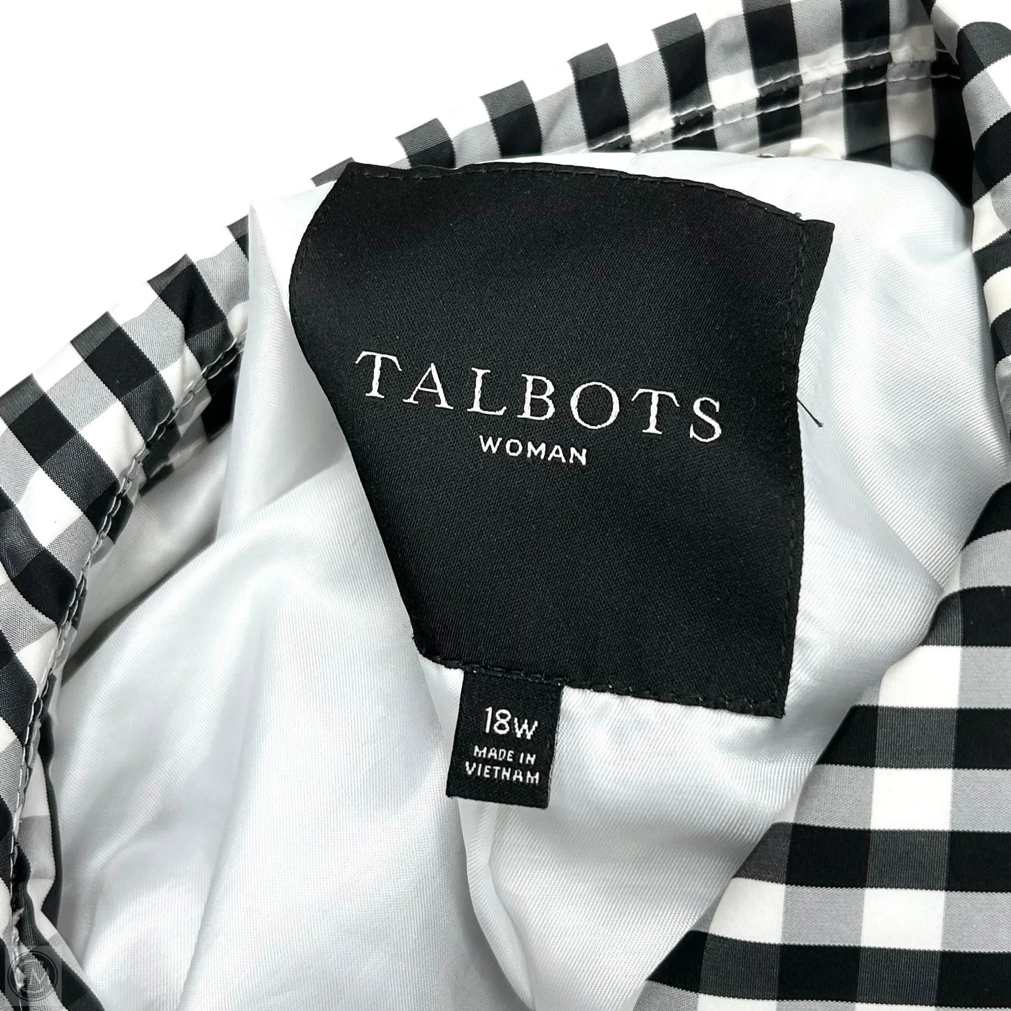 Jacket Windbreaker By Talbots In Black & White, Size: 2x
