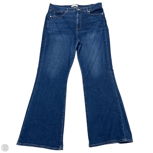 Jeans Flared By Loft In Blue Denim, Size: 14