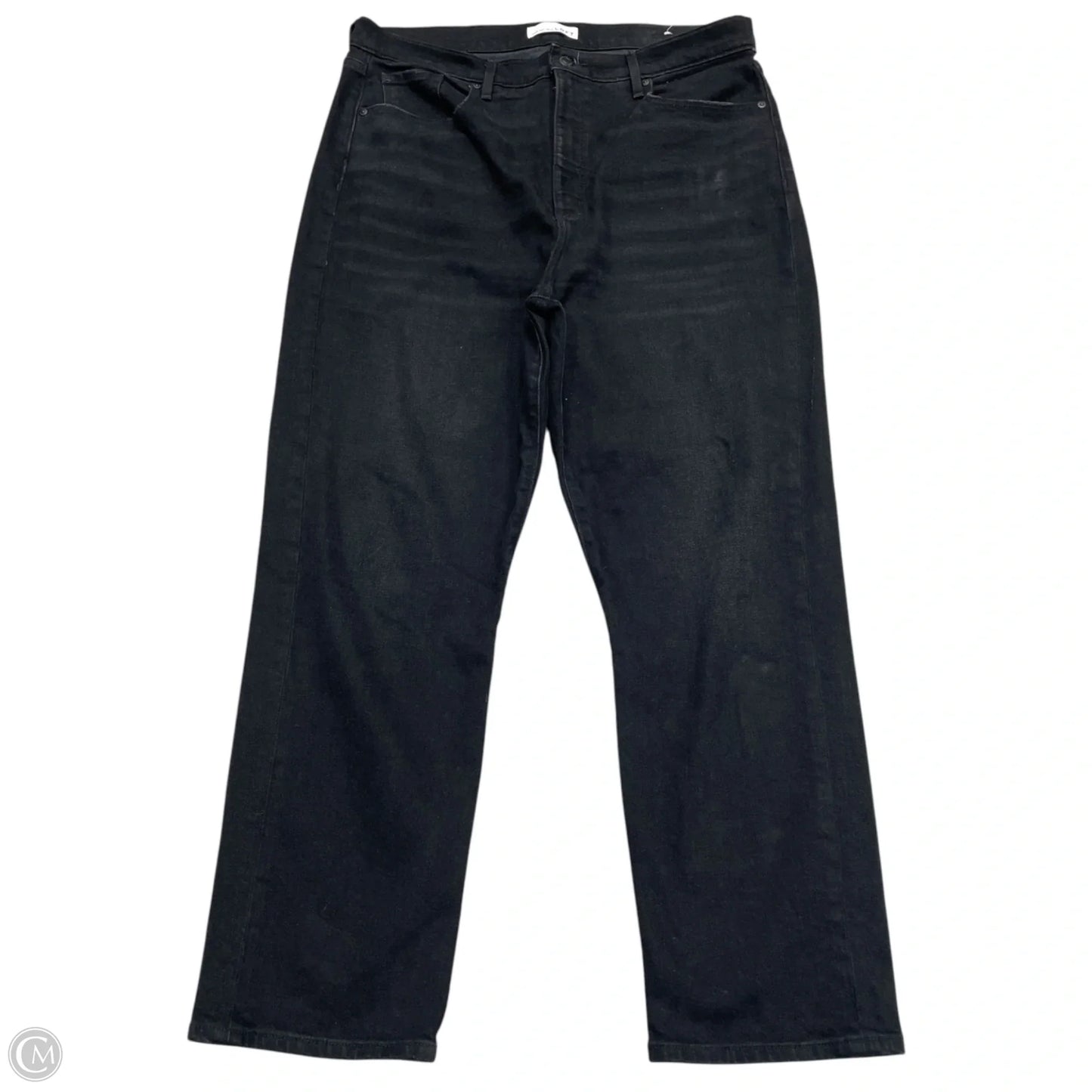 Jeans Straight By Loft In Black Denim, Size: 14