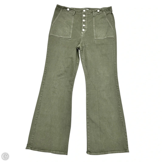 Jeans Flared By Loft In Green Denim, Size: 14