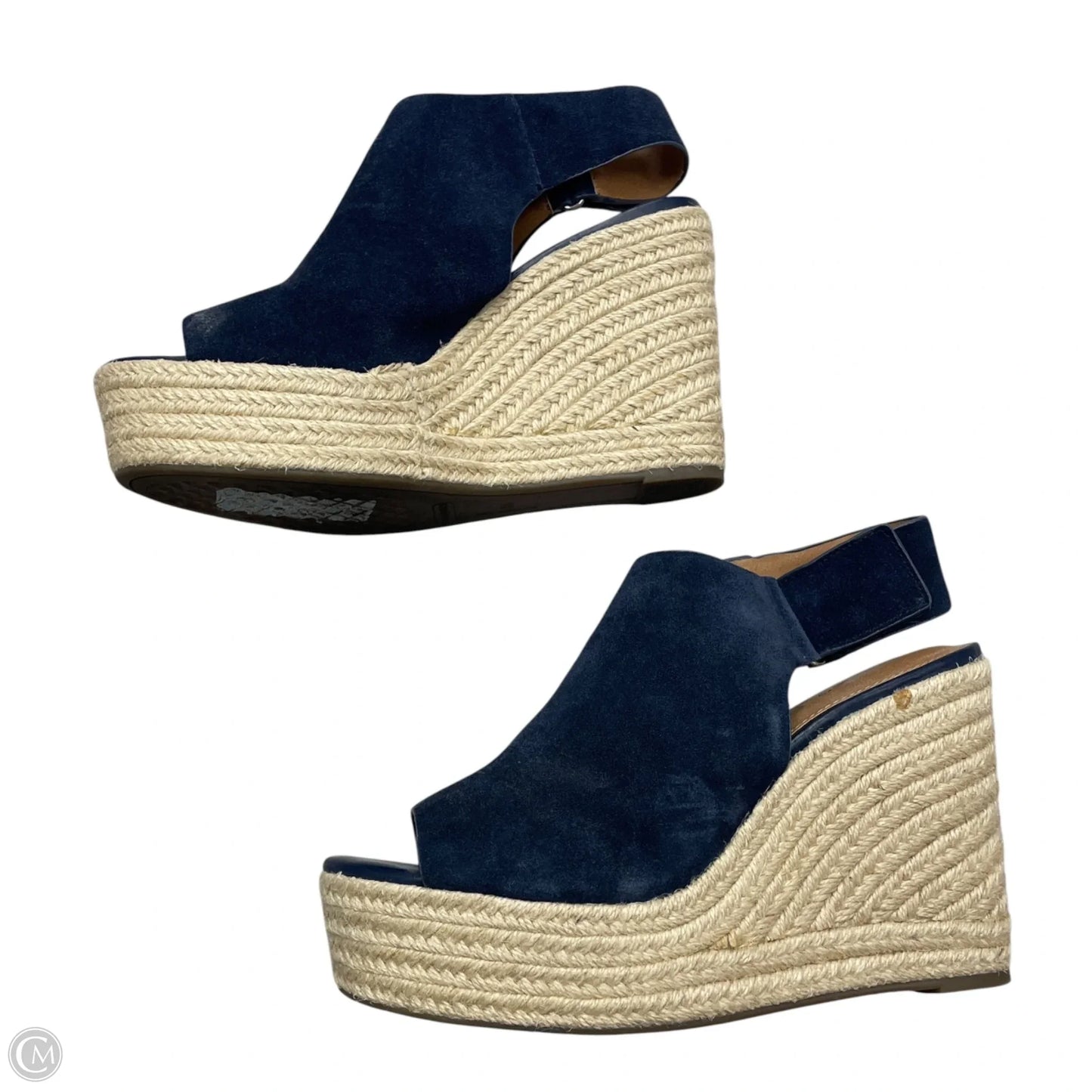 Sandals Heels Wedge By Aerosoles In Navy, Size: 8.5