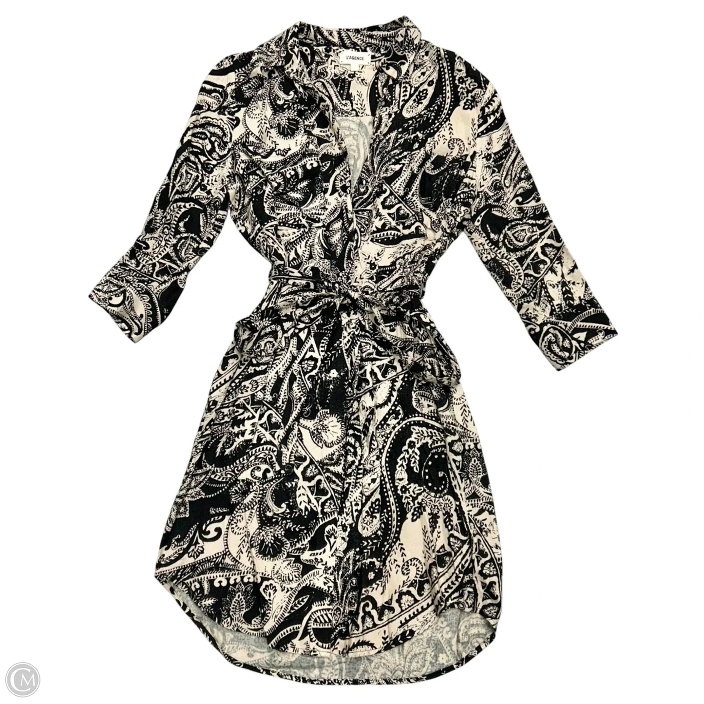 Dress Casual Midi By L Agence In Black & Tan, Size: Xs