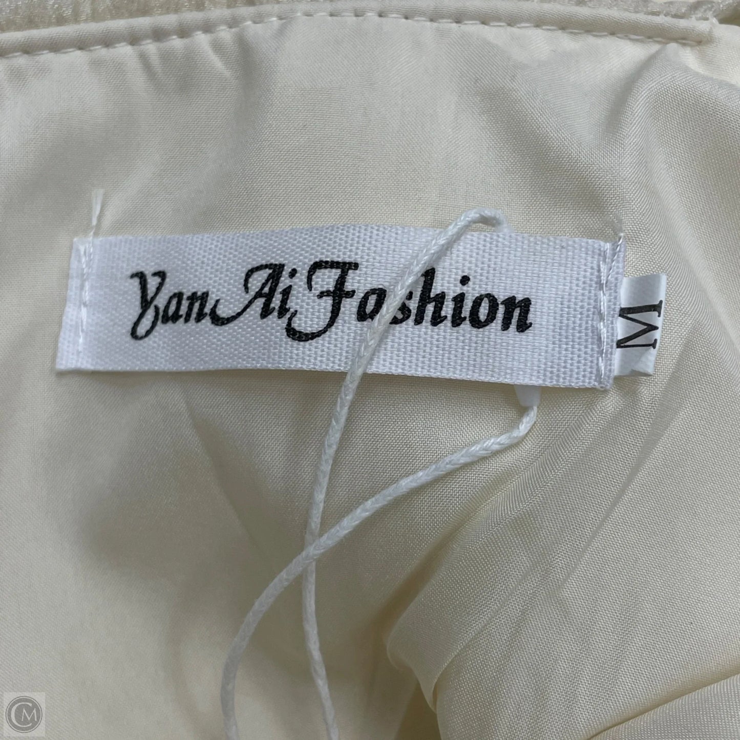 Dress Party Midi By Yan Ai Fashion In Cream, Size: M
