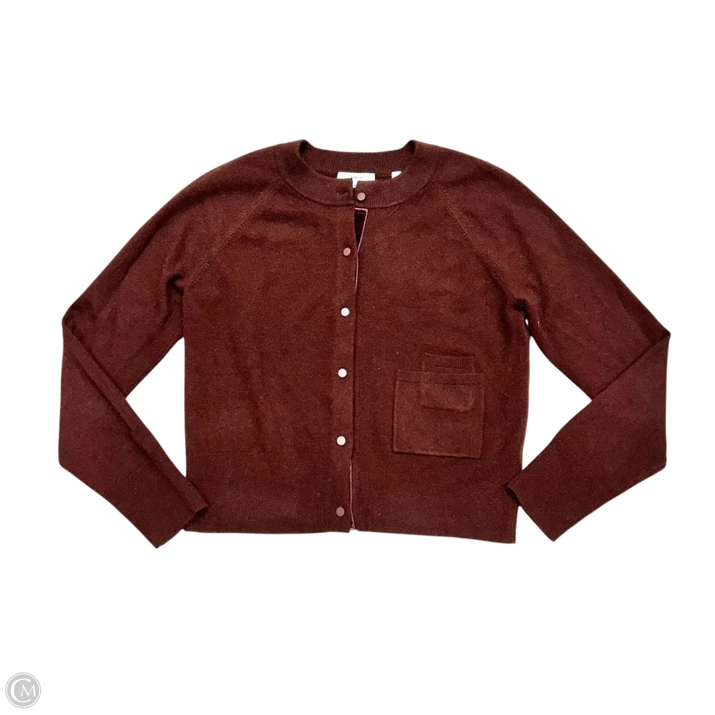 Sweater Cardigan Cashmere By Vince In Maroon, Size: M