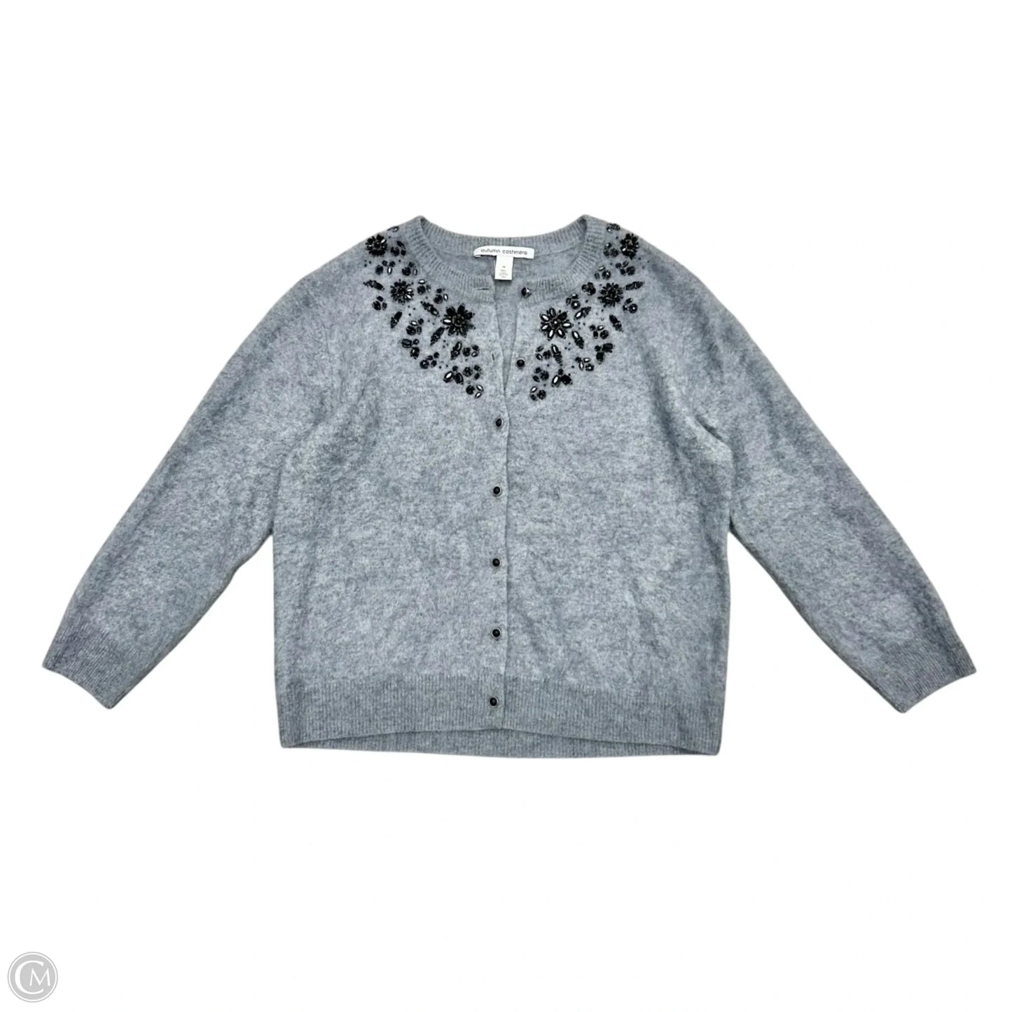 Sweater Cardigan Cashmere By Autumn Cashmere In Grey, Size: M