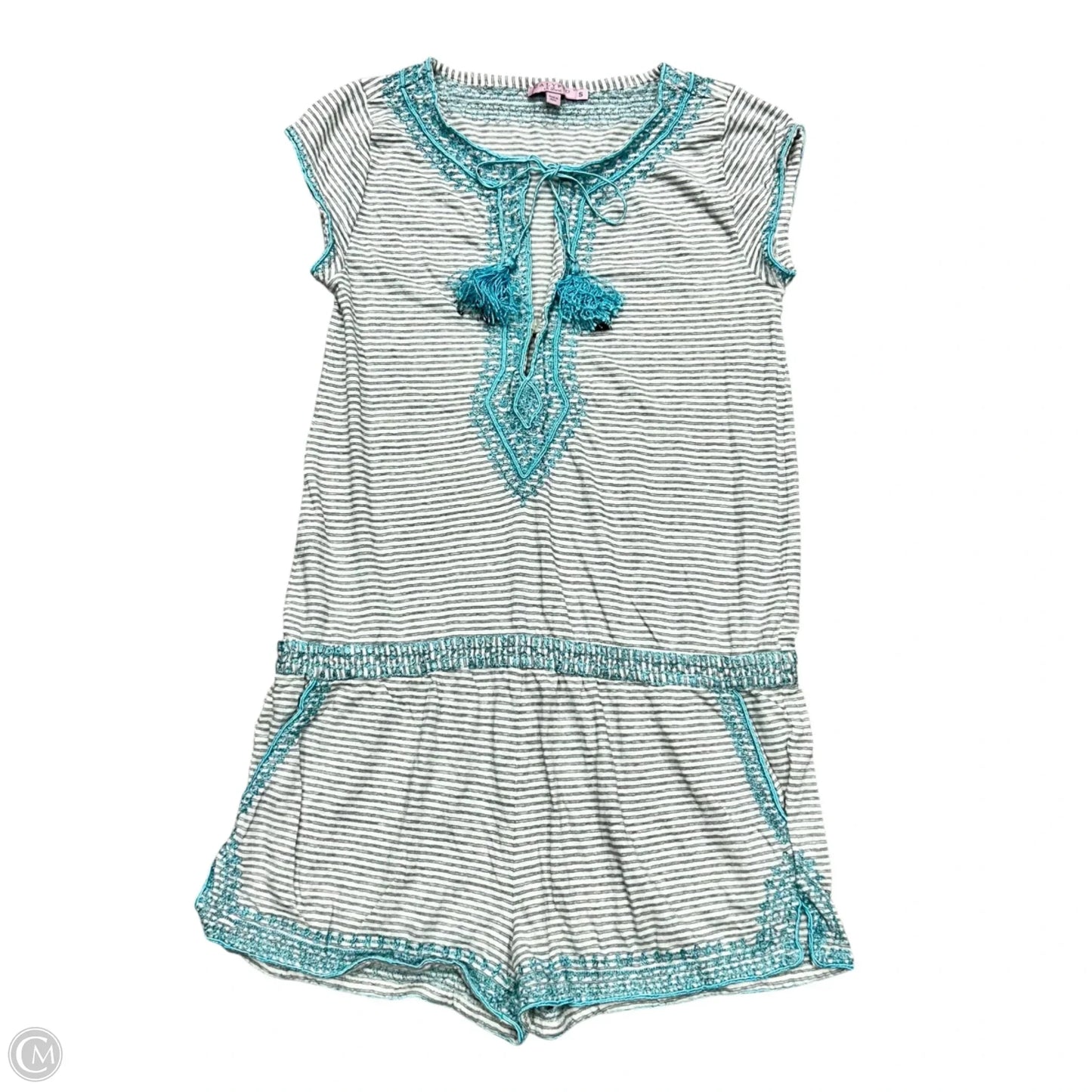 Romper By Calypso St Barth In Blue & Grey, Size: S