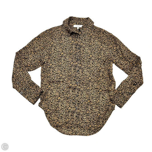 Top Long Sleeve By Frame In Leopard Print, Size: Xs