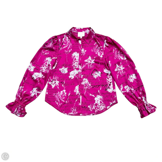Top Long Sleeve By Cinc A Sept In Pink & Purple, Size: L