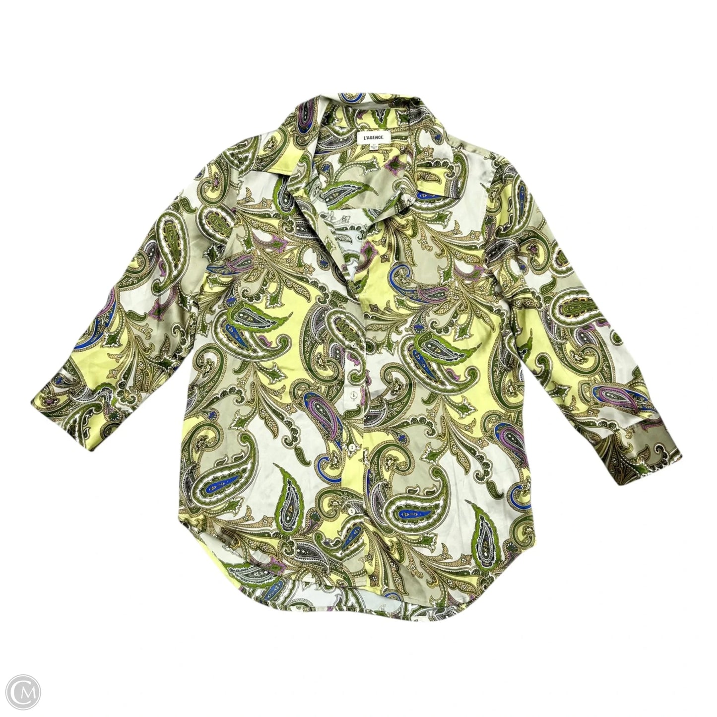 Top Long Sleeve By L Agence In Green & Purple, Size: S