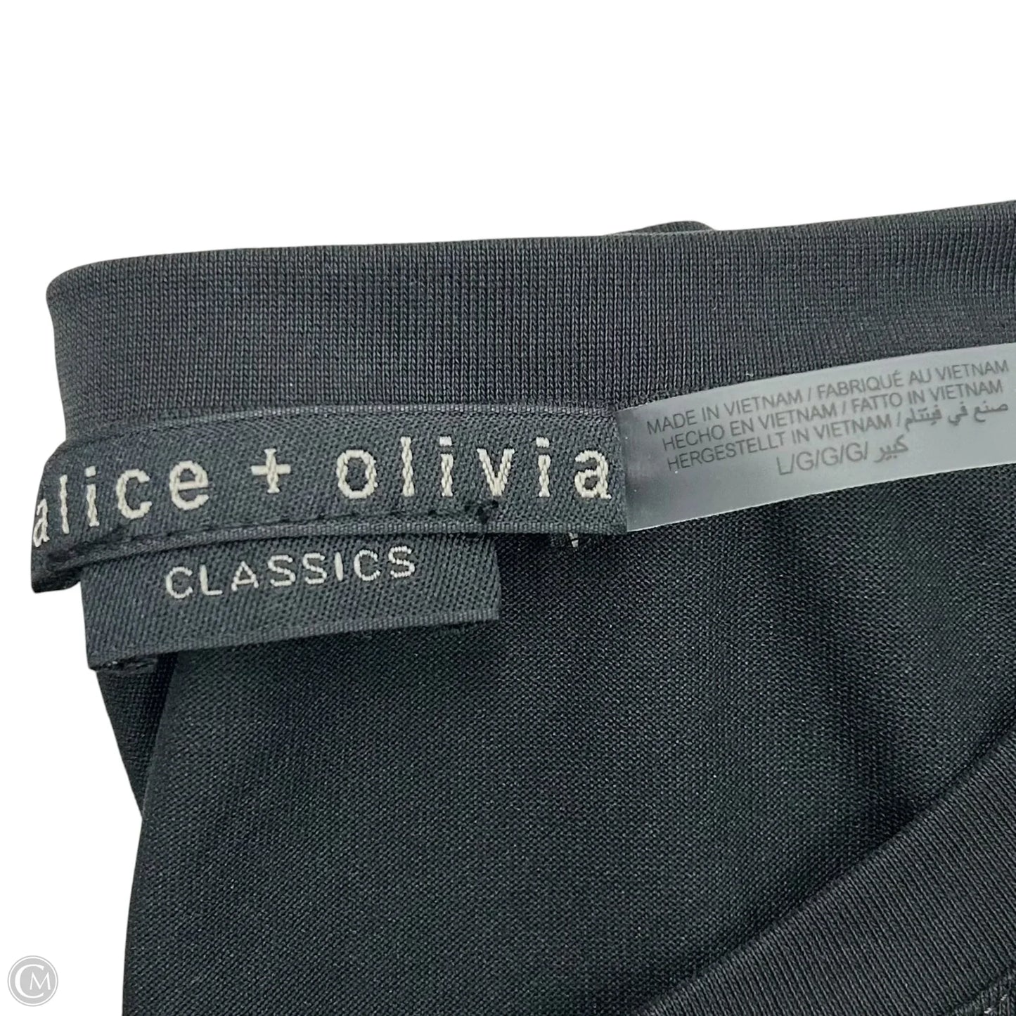 Top Short Sleeve Designer By Alice + Olivia In Black, Size: L