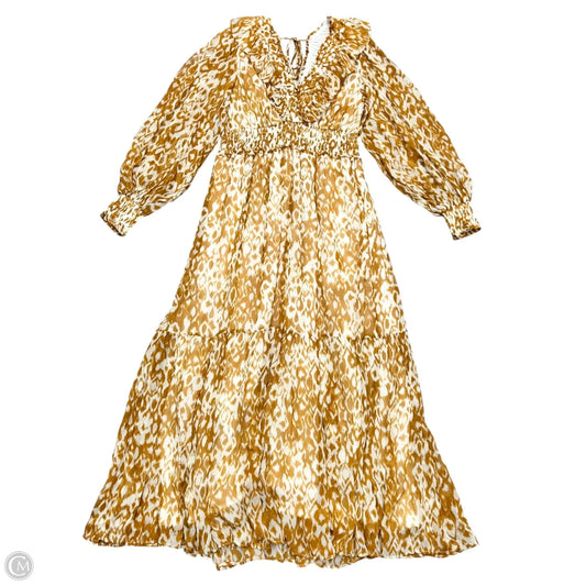 Dress Casual Maxi By Anthropologie In Orange & White, Size: L