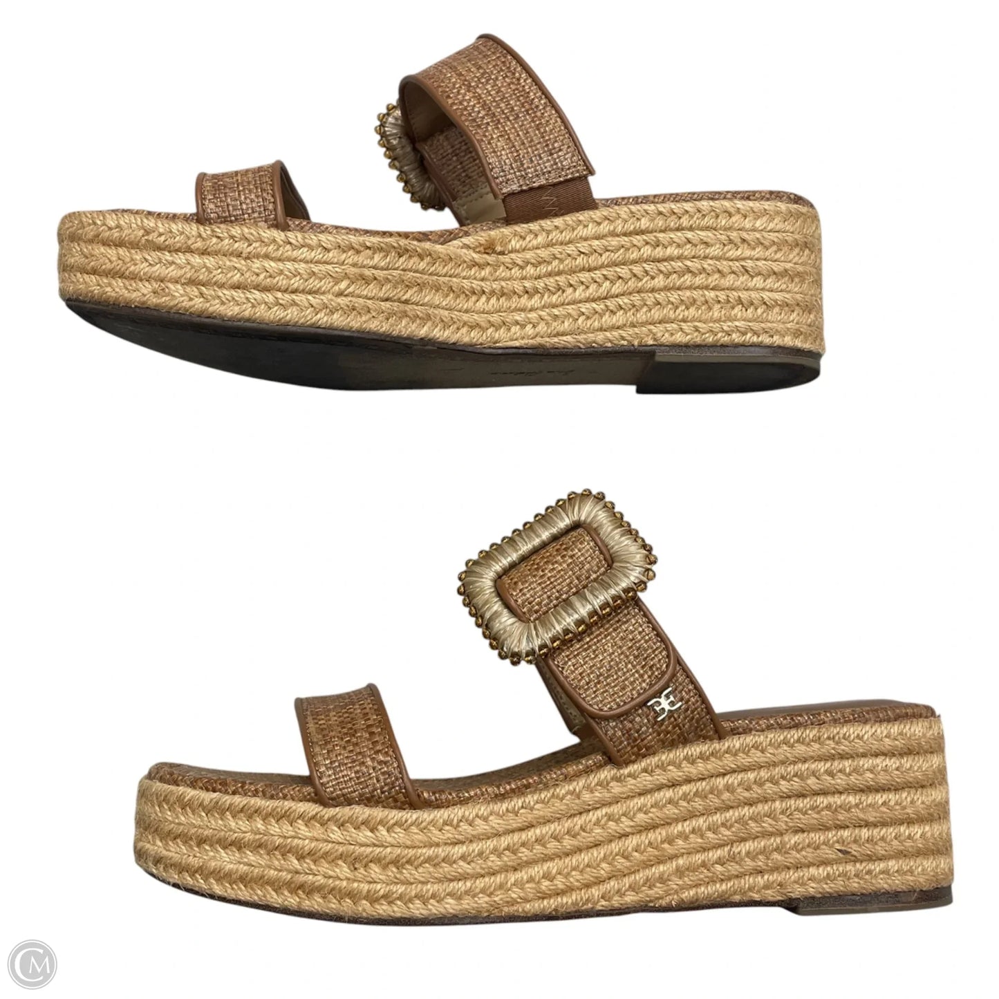 Sandals Heels Wedge By Sam Edelman In Tan, Size: 10
