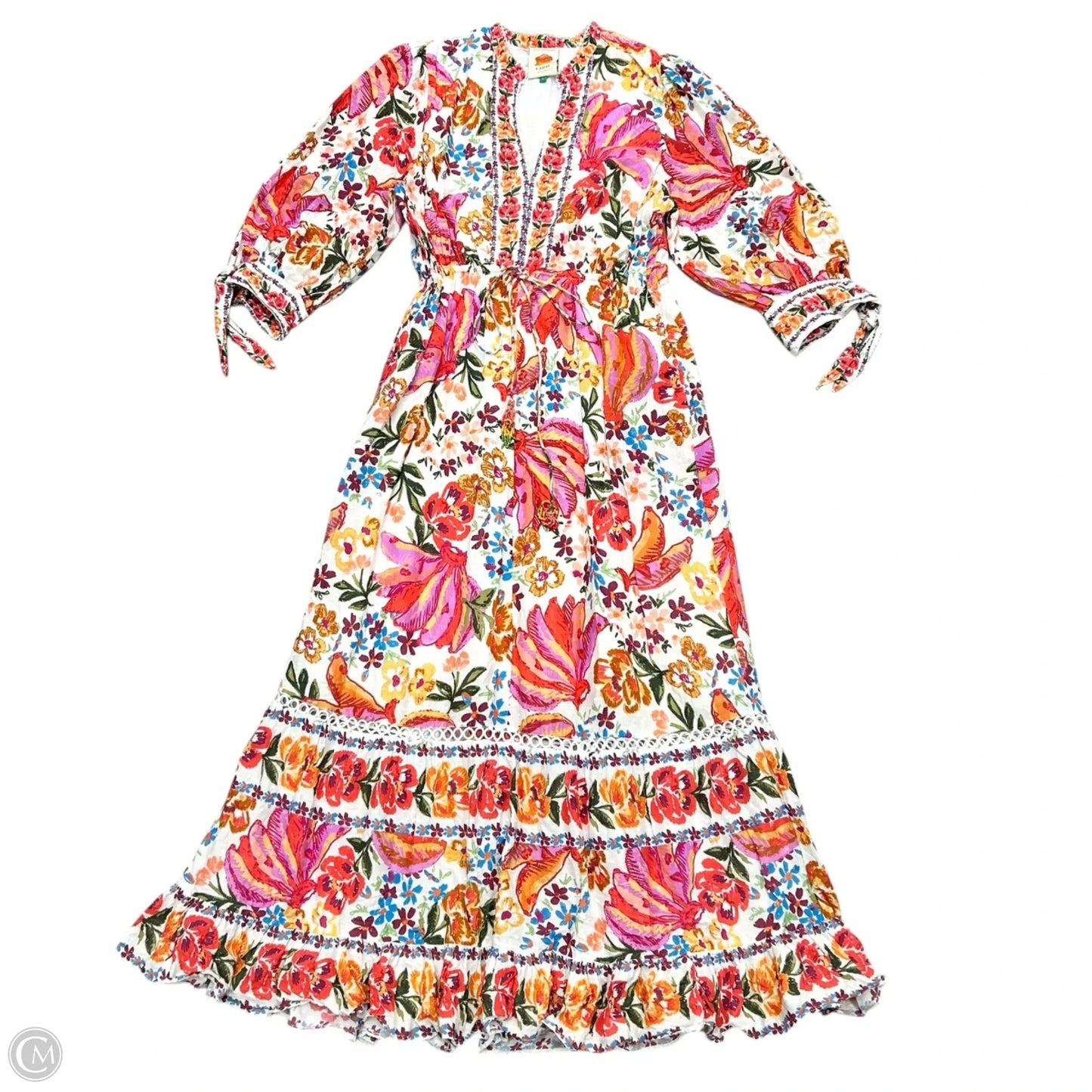 Dress Casual Maxi By Farm Rio In Floral Print, Size: L