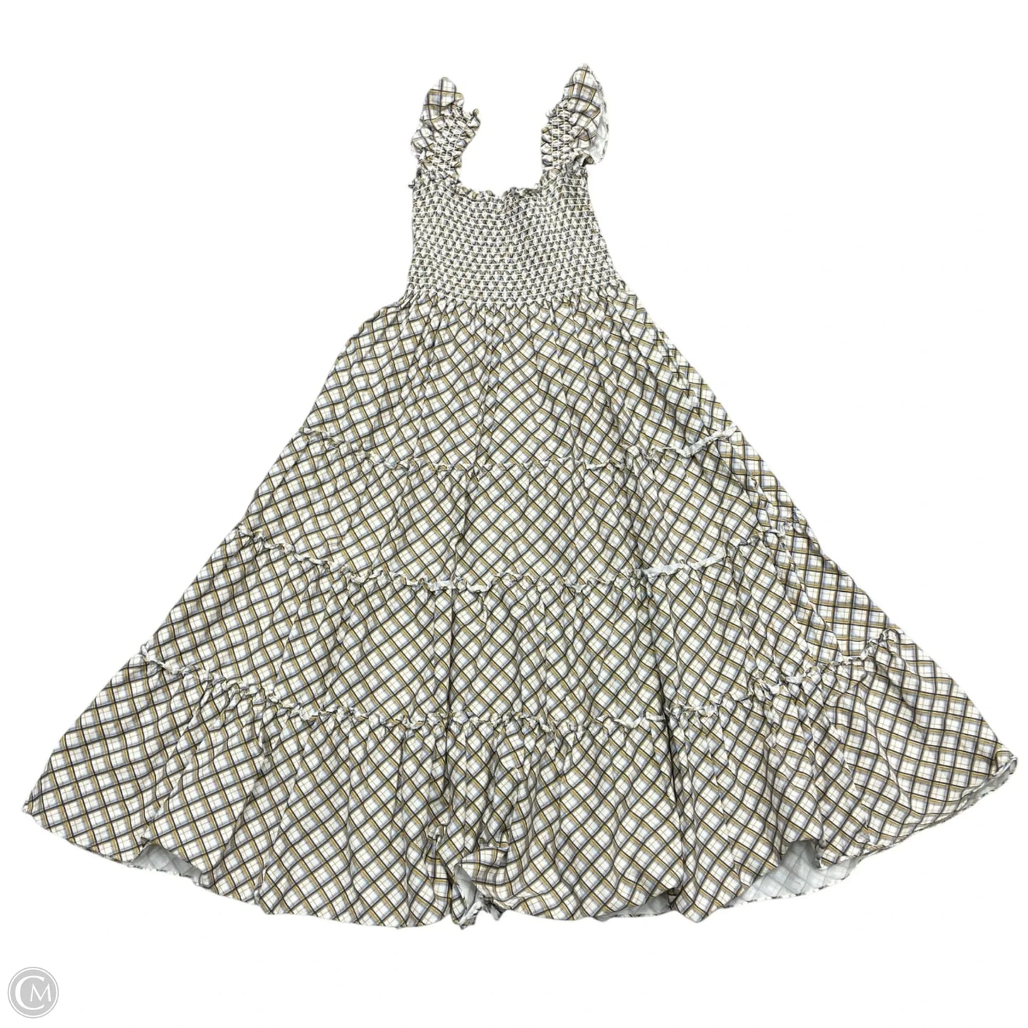 Dress Casual Maxi By Caara In Blue & Yellow, Size: L