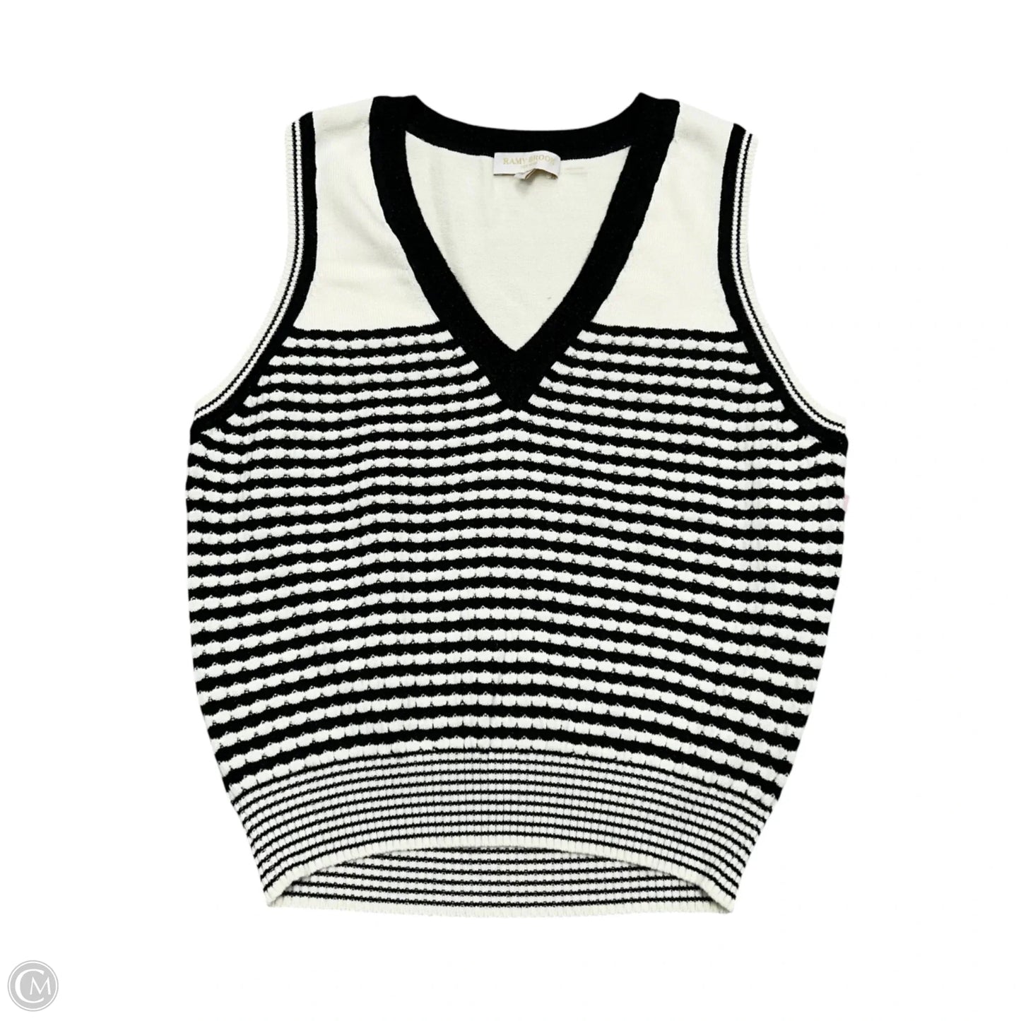 Top Short Sleeve By Ramy Brook In Black & Cream, Size: M