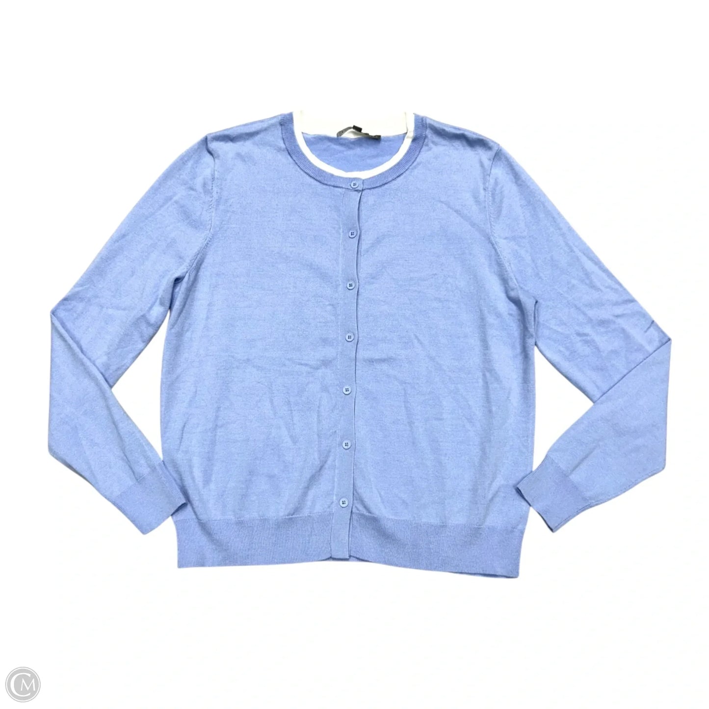 Sweater Cardigan By Elliott Lauren In Blue & White, Size: M