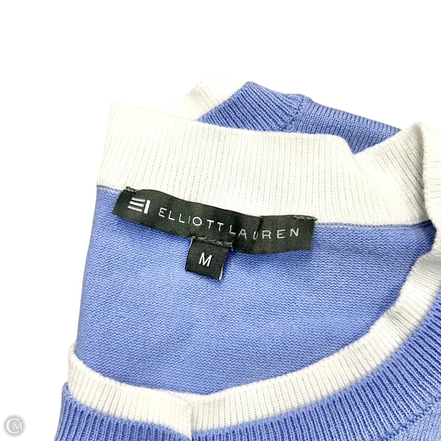 Sweater Cardigan By Elliott Lauren In Blue & White, Size: M