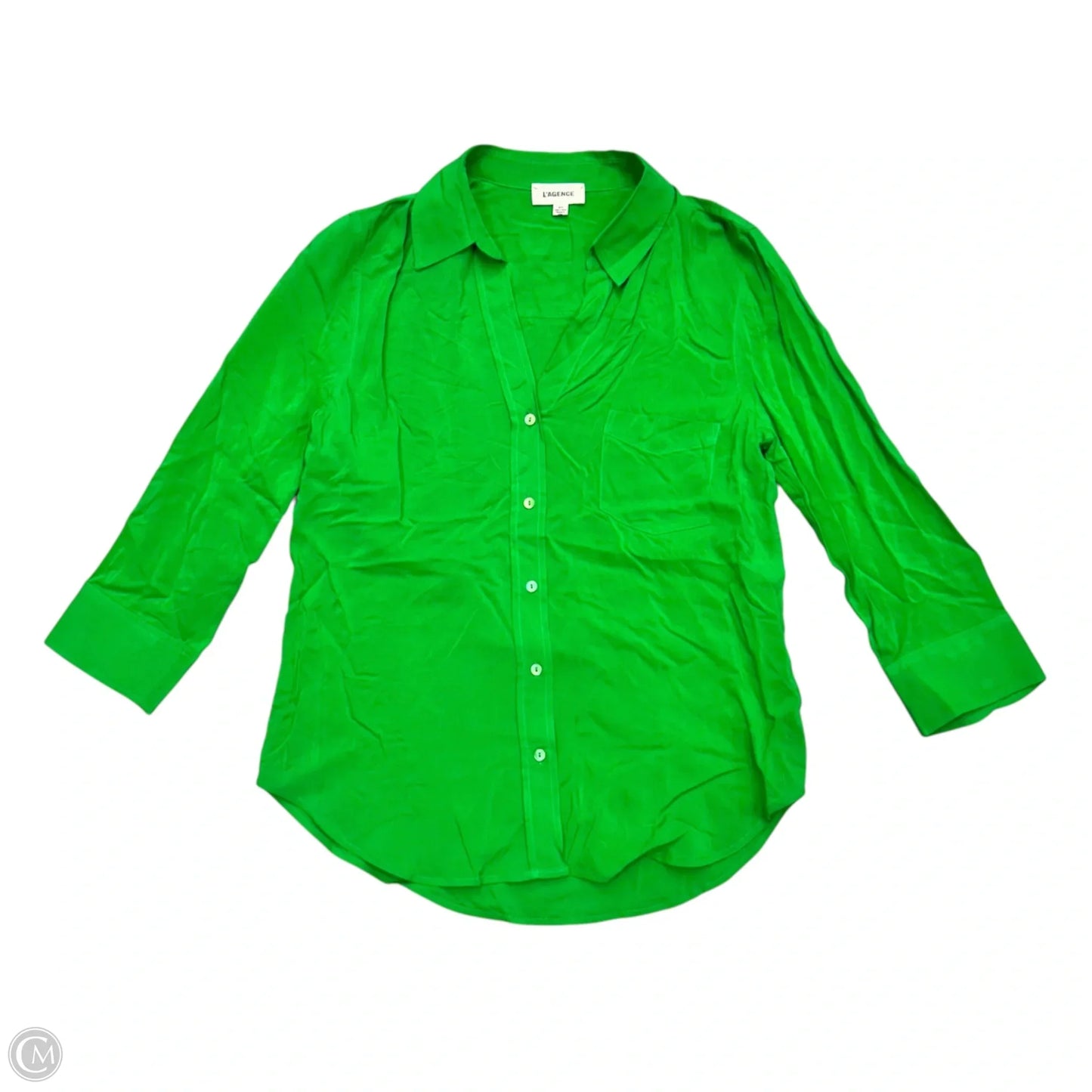 Top Long Sleeve By L Agence In Green, Size: S