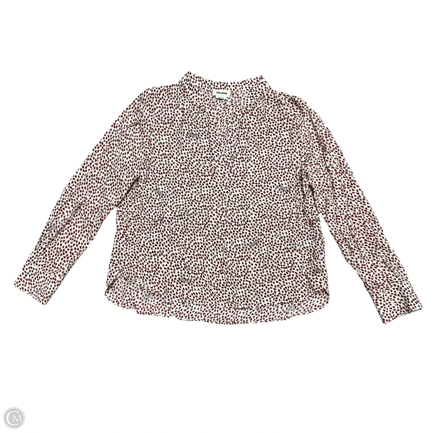 Top Long Sleeve By Zadig And Voltaire In Red & White, Size: Xs
