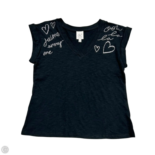 Top Short Sleeve By Cinc A Sept In Black, Size: S